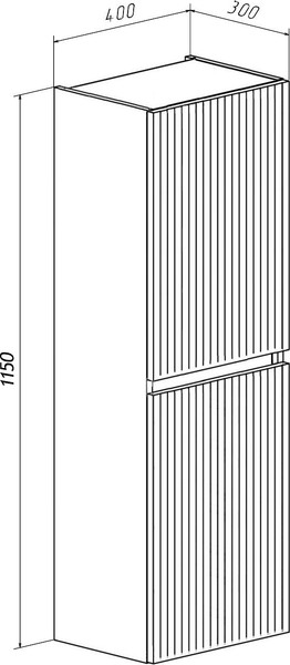 Изображение товара Шкаф-полупенал для ванной Runo Соренто 40 вертикаль (белый)