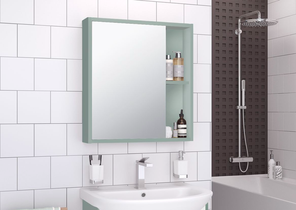 Изображение товара Шкаф с зеркалом для ванной Runo Эко 60 (бирюзовый)