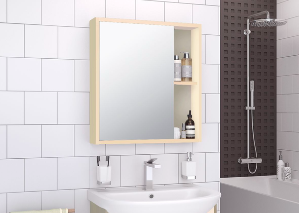 Изображение товара Шкаф с зеркалом для ванной Runo Эко 60 (какао)