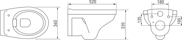 Изображение товара Унитаз подвесной Berges Albit S Rimless / 082107 (без сиденья)