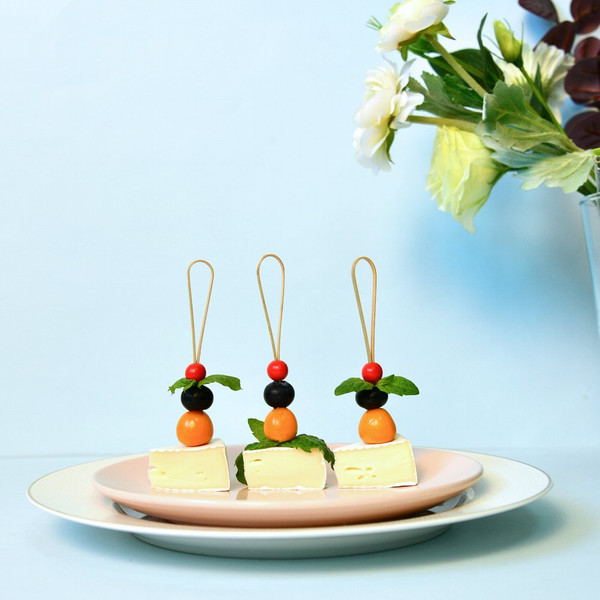 Изображение товара Набор шпажек для канапе Мультидом Петля с бусинкой NEW / BJ80-607 (24шт)