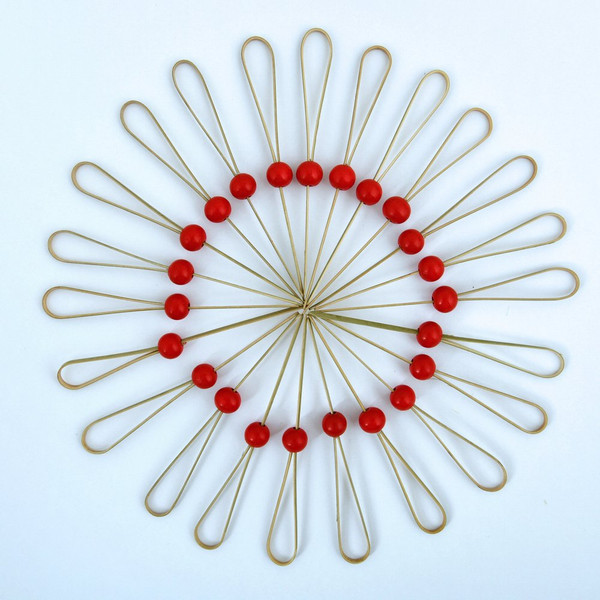 Изображение товара Набор шпажек для канапе Мультидом Петля с бусинкой NEW / BJ80-607 (24шт)