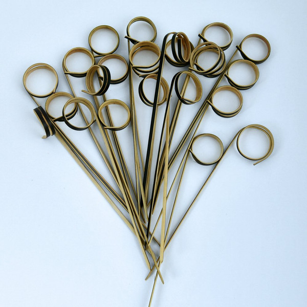 Изображение товара Набор шпажек для канапе Мультидом Завиток Графит NEW / BJ80-608 (24шт, черный)