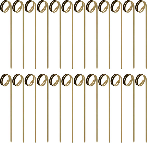 Изображение товара Набор шпажек для канапе Мультидом Завиток Графит NEW / BJ80-608 (24шт, черный)