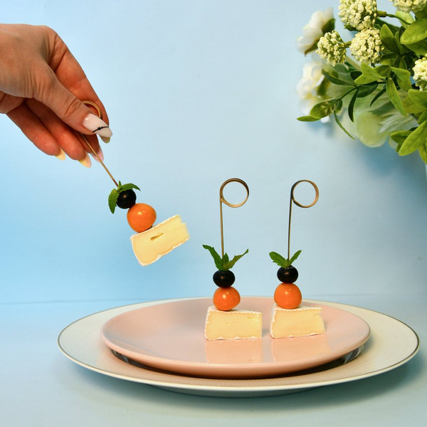 Изображение товара Набор шпажек для канапе Мультидом Завиток Графит NEW / BJ80-608 (24шт, черный)