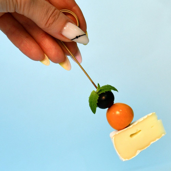 Изображение товара Набор шпажек для канапе Мультидом Завиток Графит NEW / BJ80-608 (24шт, черный)