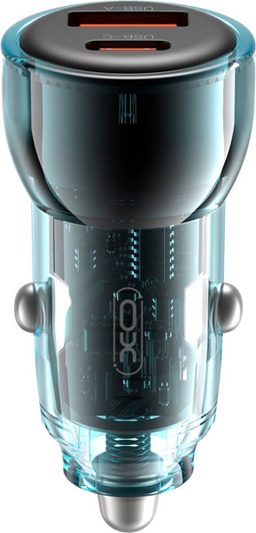 Изображение товара Адаптер питания автомобильный XO A30W+C30W / CC60W (синий)