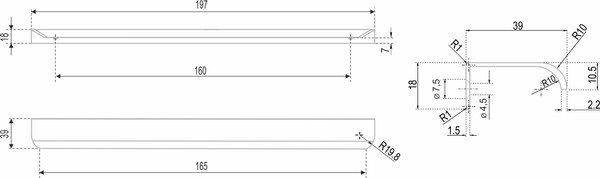 Изображение товара Ручка для мебели Boyard Al Monte RT110BSG.1/160/200