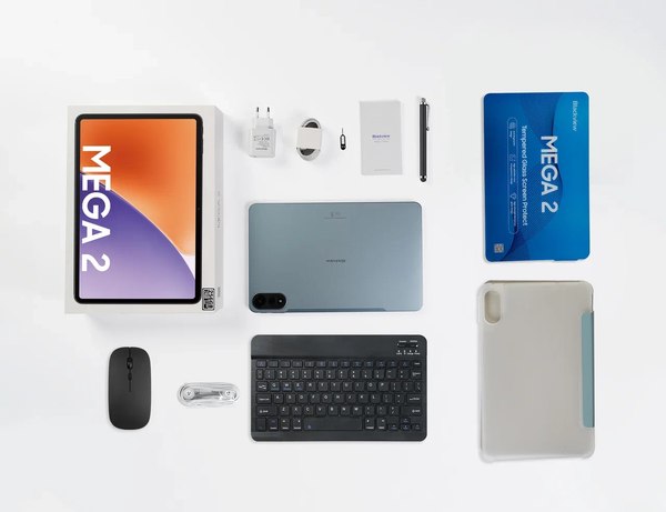 Изображение товара Планшет Blackview Mega 2 12GB/256GB с чехлом и аксессуарами / BVMEGA2 (голубой)