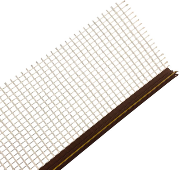 Изображение товара Профиль примыкающий оконный Profilsystems С сеткой и пыльником 6мм (2.4м, коричневый RAL 8002)