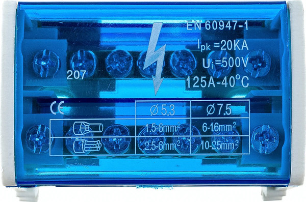 Изображение товара Шина нулевая в корпусе Stekker LD505-207 / 39680