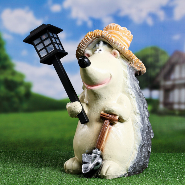 Изображение товара Садовая фигура-светильник Хорошие сувениры Ежик с фонарем / 4203377