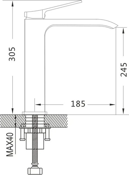 Изображение товара Смеситель Shevanik S4111T (оружейная сталь)