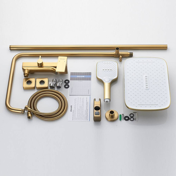Изображение товара Душевая система со смесителем Shevanik S4036G (золотой сатин)