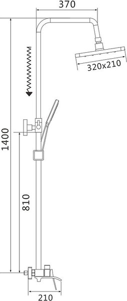 Изображение товара Душевая система со смесителем Shevanik S4036G (золотой сатин)