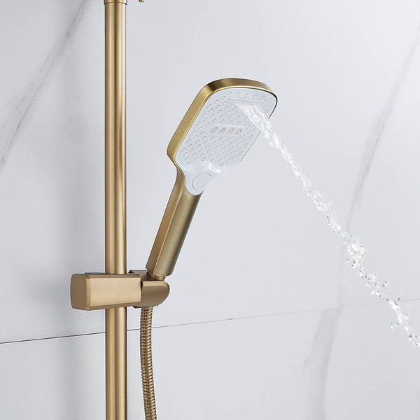 Изображение товара Душевая система со смесителем Shevanik S4036G (золотой сатин)