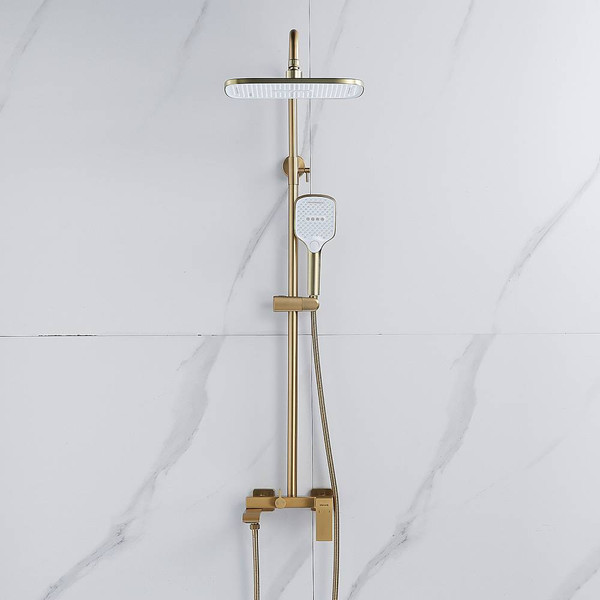 Изображение товара Душевая система со смесителем Shevanik S4036G (золотой сатин)
