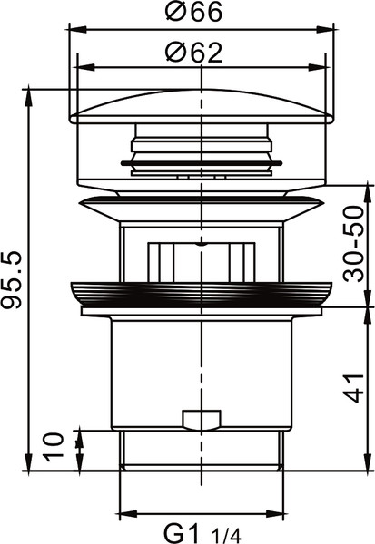 Изображение товара Донный клапан Rose RS01 (хром)