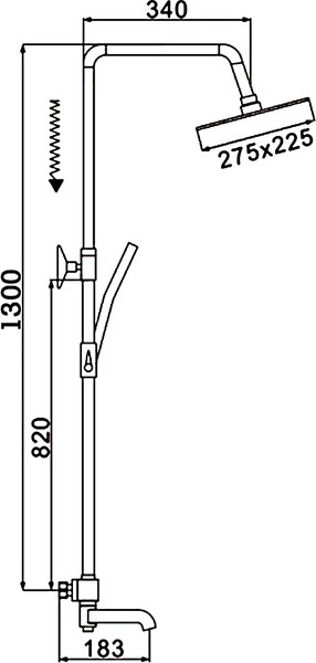 Изображение товара Душевая система со смесителем Rose R3536 (хром)