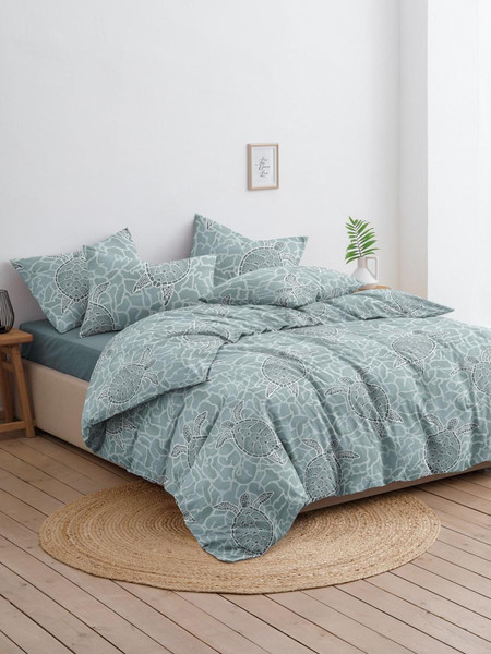 Изображение товара Комплект постельного белья Ночь нежна Черепашки Евро 70x70 / 20773-1+20312-8