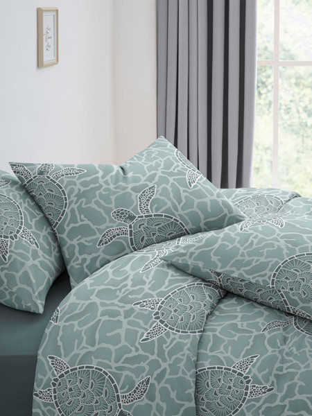 Изображение товара Комплект постельного белья Ночь нежна Черепашки Евро 70x70 / 20773-1+20312-8