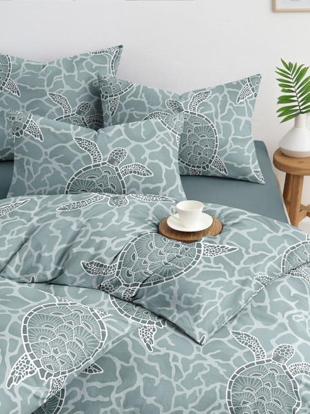 Изображение товара Комплект постельного белья Ночь нежна Черепашки Евро 70x70 / 20773-1+20312-8