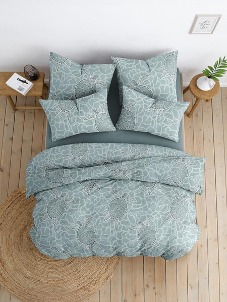 Изображение товара Комплект постельного белья Ночь нежна Черепашки Евро 70x70 / 20773-1+20312-8