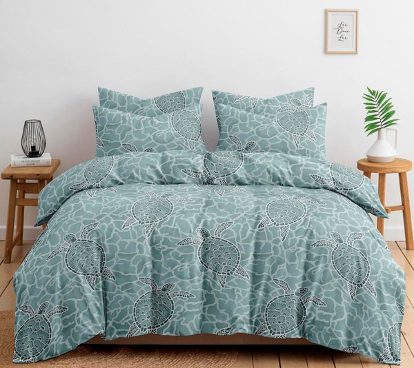 Изображение товара Комплект постельного белья Ночь нежна Черепашки 2сп Евро 50x70 / 20773-1+20312-8