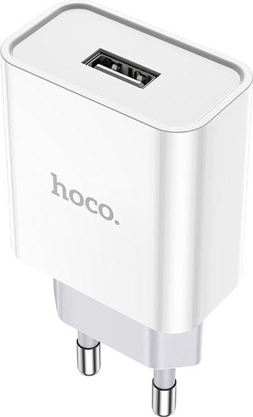 Изображение товара Зарядное устройство сетевое Hoco C81A + кабель AM-microBM (1м, белый)