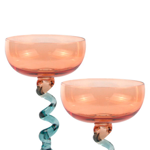 Изображение товара Набор бокалов Mandarin Decor Спираль / DS27G1046-2P (2шт, персиковый)