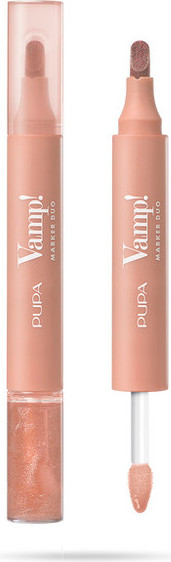 Изображение товара Блеск для губ Pupa Vamp! Marker Duo Lip Marker+Lip Gloss тон 001