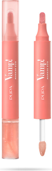 Изображение товара Блеск для губ Pupa Vamp! Marker Duo Lip Marker+Lip Gloss тон 002