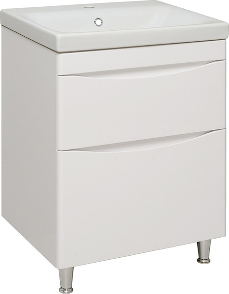 Изображение товара Тумба с умывальником Runo Афина 60 + Moduo 60 (напольная, белый)