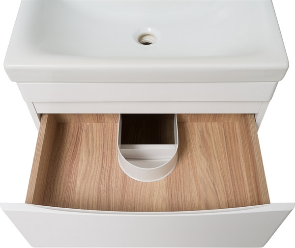 Изображение товара Тумба с умывальником Runo Афина 60 + Moduo 60 (напольная, белый)