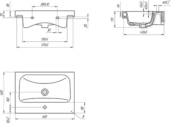 Изображение товара Тумба с умывальником Runo Афина 60 + Moduo 60 (напольная, белый)