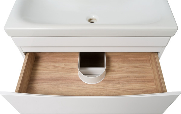 Изображение товара Тумба с умывальником Runo Афина 80 + Moduo 80 (напольная, белый)