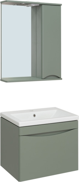 Изображение товара Тумба с умывальником Runo Афина 60 + Moduo 60 (подвесная, цемент)