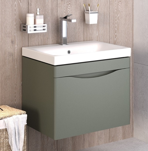 Изображение товара Тумба с умывальником Runo Афина 60 + Moduo 60 (подвесная, цемент)