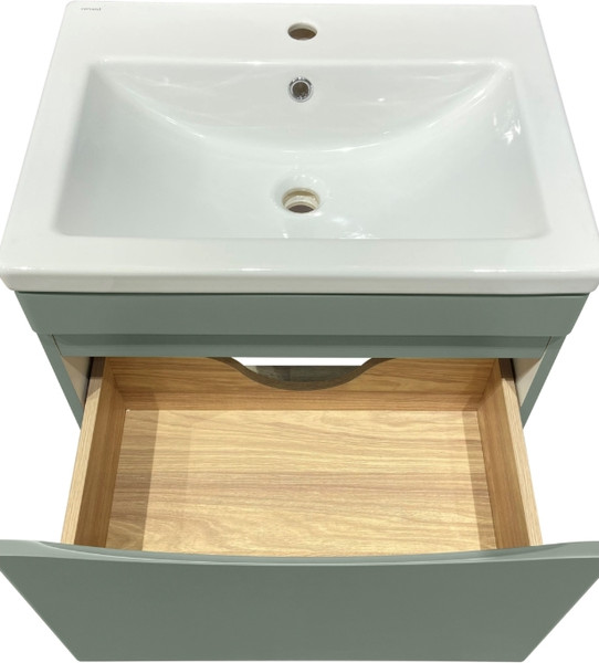 Изображение товара Тумба с умывальником Runo Афина 60 + Moduo 60 (подвесная, цемент)