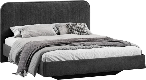 Изображение товара Полуторная кровать ТриЯ Тиффани Тип 1 140x200 (микровелюр Wellmart Graphite)