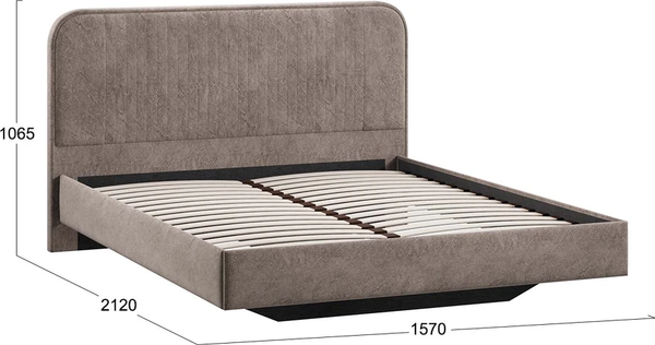 Изображение товара Полуторная кровать ТриЯ Тиффани Тип 1 140x200 (микровелюр Wellmart Latte)