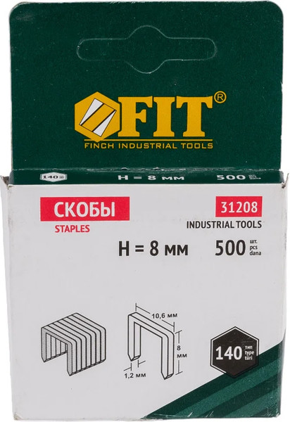Изображение товара Скобы FIT 10.6x1.2мм / 31208 (500шт)