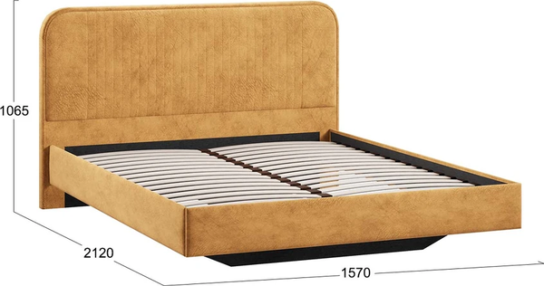 Изображение товара Полуторная кровать ТриЯ Тиффани Тип 1 140x200 (микровелюр Wellmart Yellow)