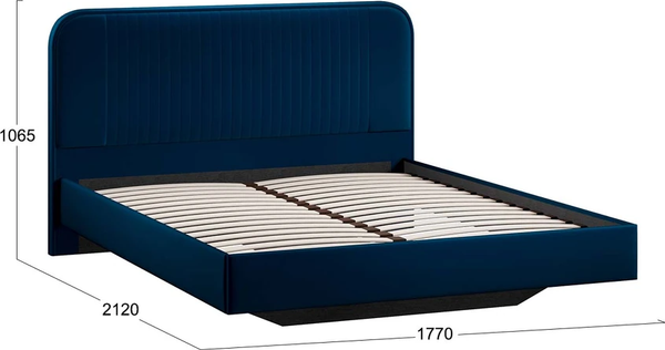 Изображение товара Двуспальная кровать ТриЯ Тиффани Тип 1 160x200 (велюр Confetti Blue)