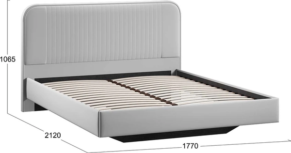 Изображение товара Двуспальная кровать ТриЯ Тиффани Тип 1 160x200 (велюр Confetti Silver)