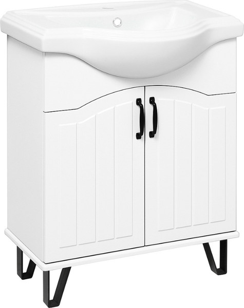 Изображение товара Тумба с умывальником Runo Марсель 65 + Классик 65 (напольная, белый)