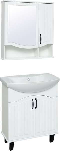Изображение товара Тумба с умывальником Runo Марсель 65 + Классик 65 (напольная, белый)