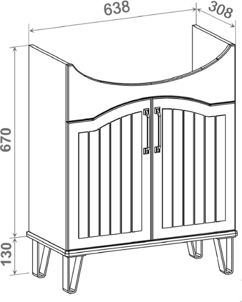 Изображение товара Тумба с умывальником Runo Марсель 65 + Классик 65 (напольная, белый)