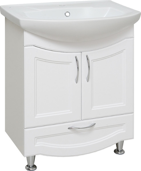 Изображение товара Тумба с умывальником Runo Неаполь 65 + Элеганс 65 (напольная, белый)