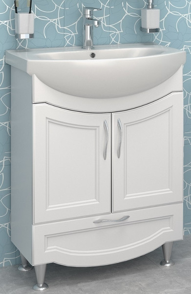 Изображение товара Тумба с умывальником Runo Неаполь 65 + Элеганс 65 (напольная, белый)